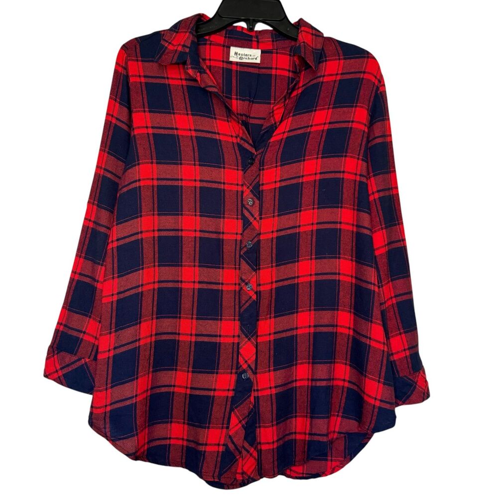 HESTER & ORCHARD women's size small S plaid flannel button down top shirt